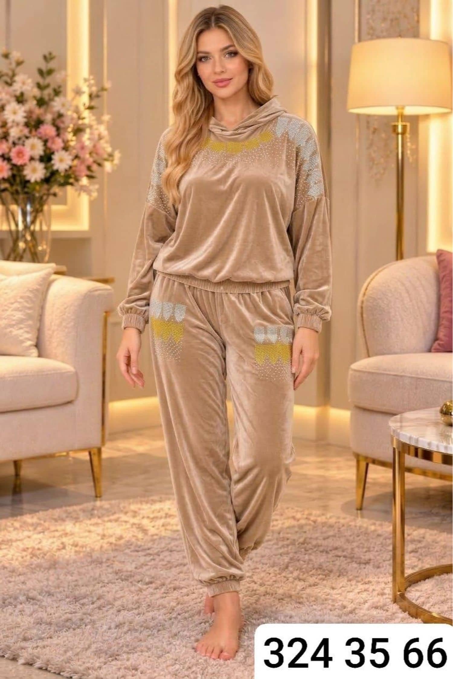 بيجامة مخمل الماس 2458