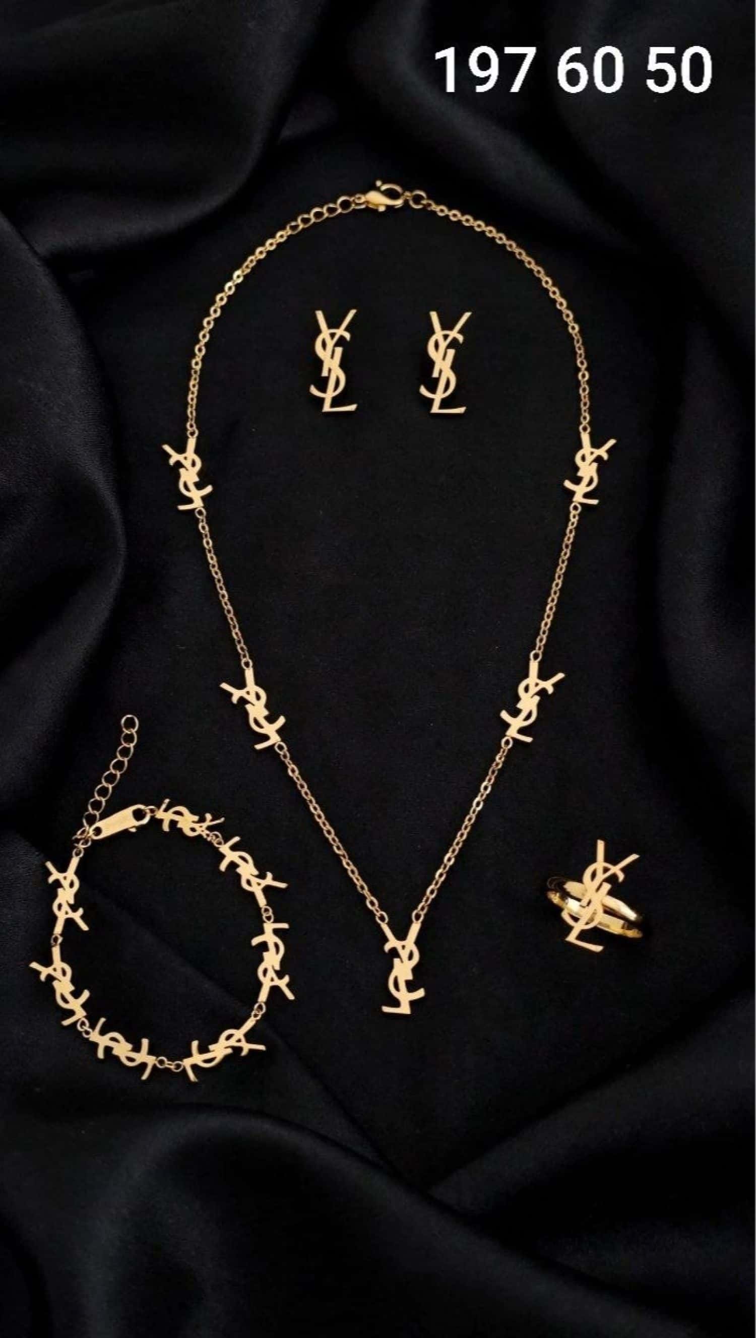 Gold Steel Jewelry Set 1