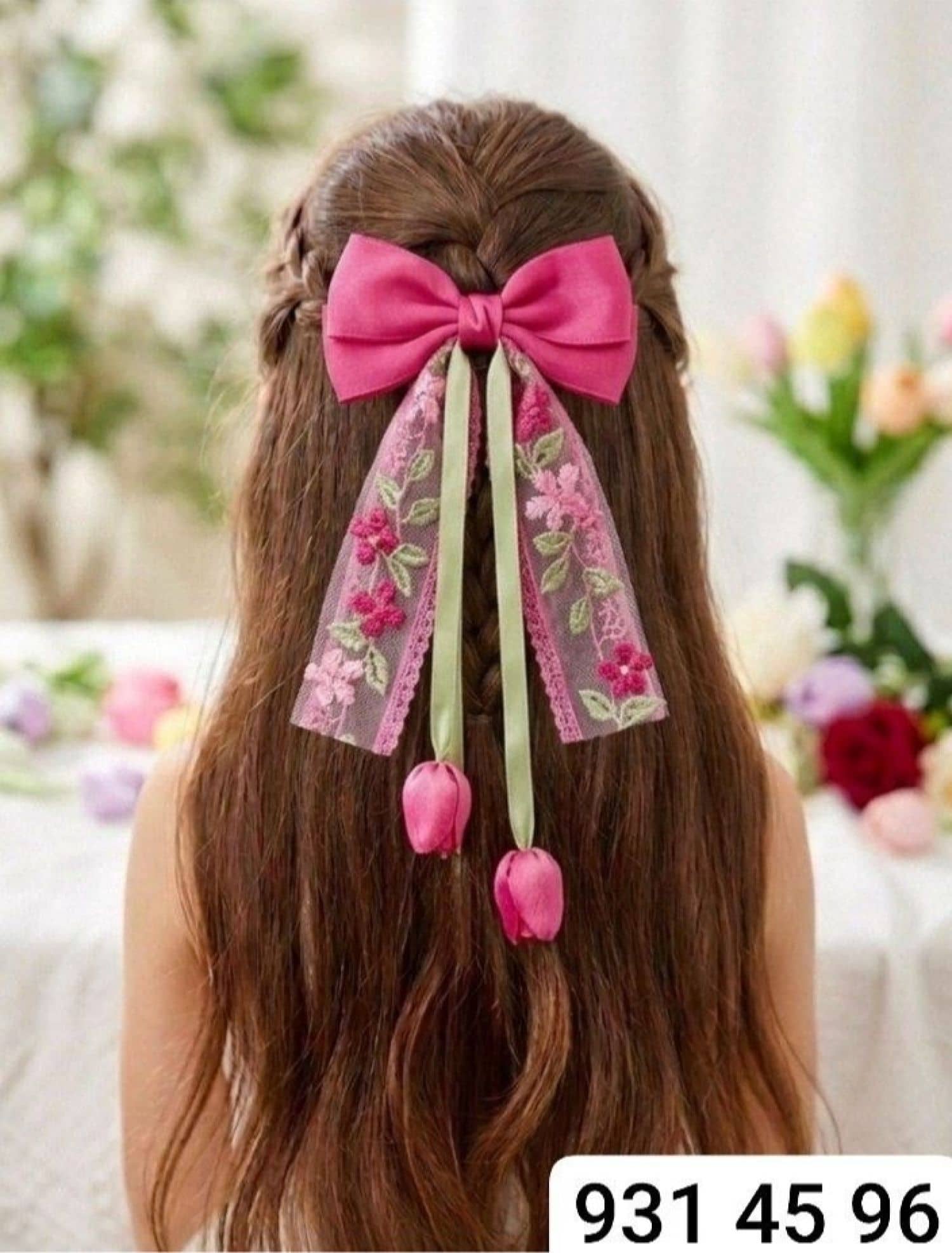 Embroidered Tulip Hair Clip 241