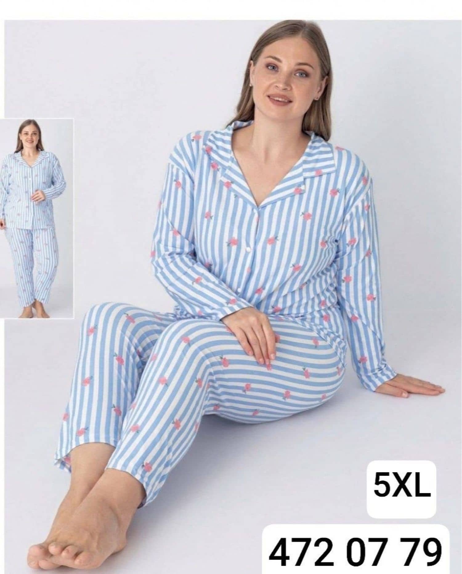 Düğme Kollu Pijama B-100