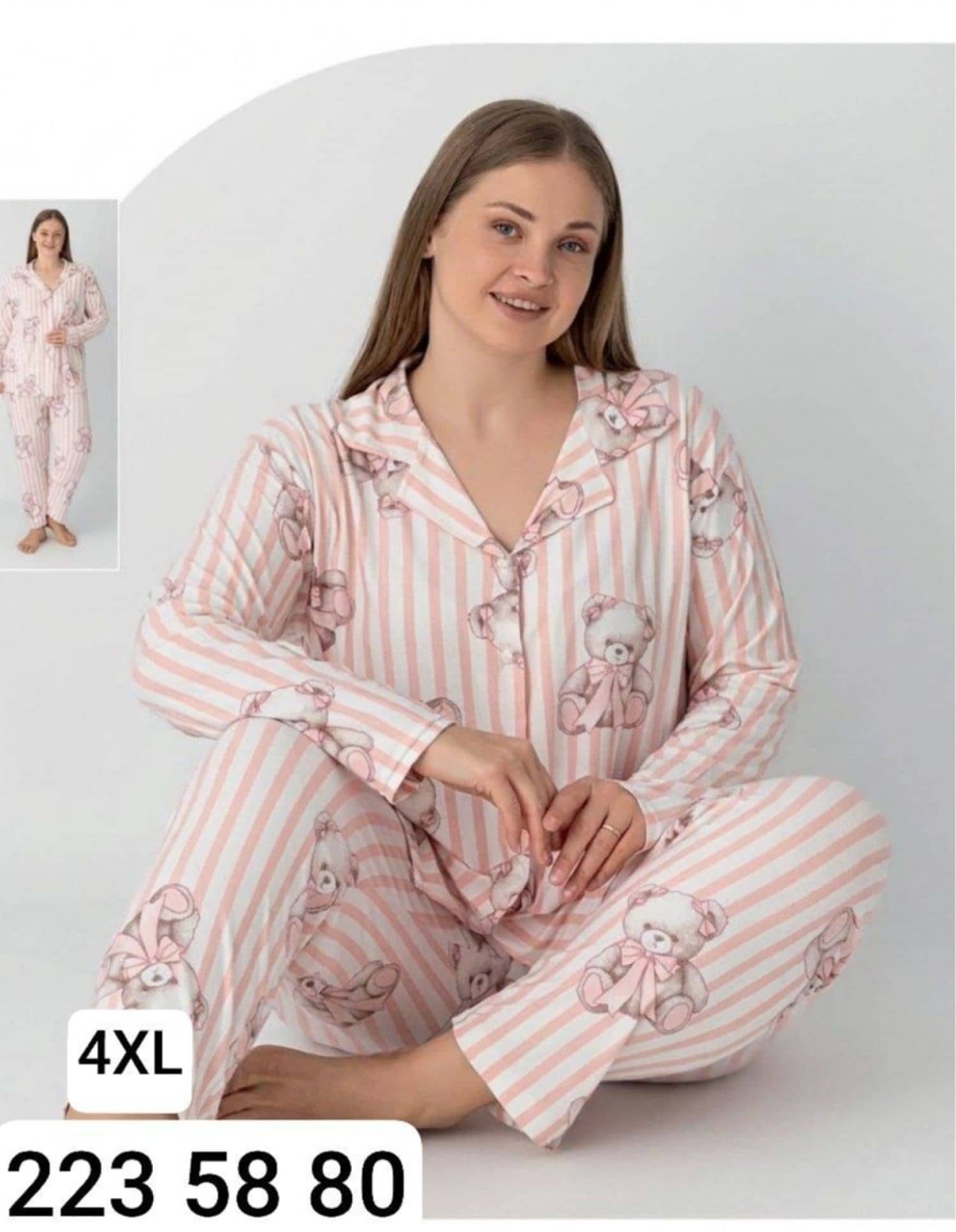 Düğme Kollu Pijama B-100
