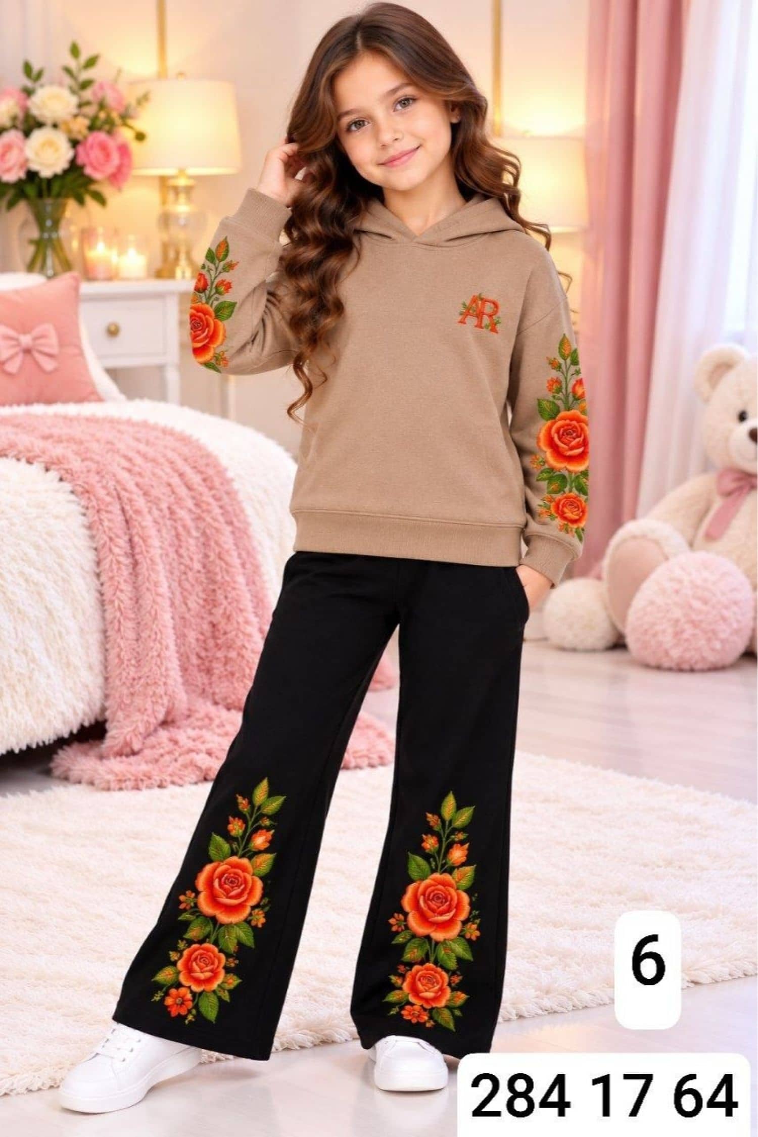 بيجامة بناتي كتف مورد