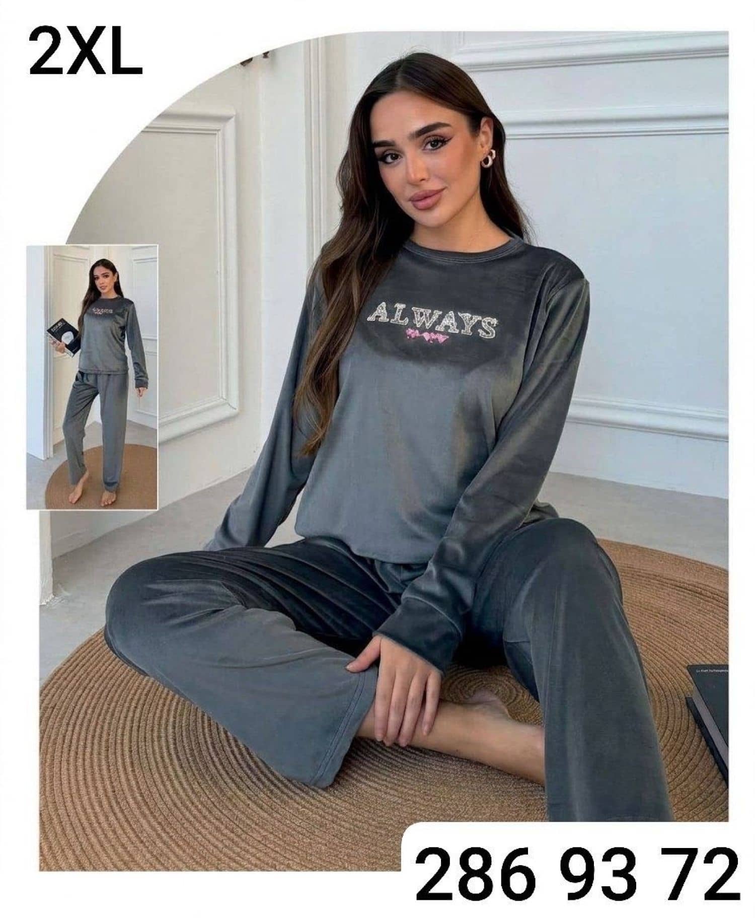 Plain Velvet Pajamas KA-013