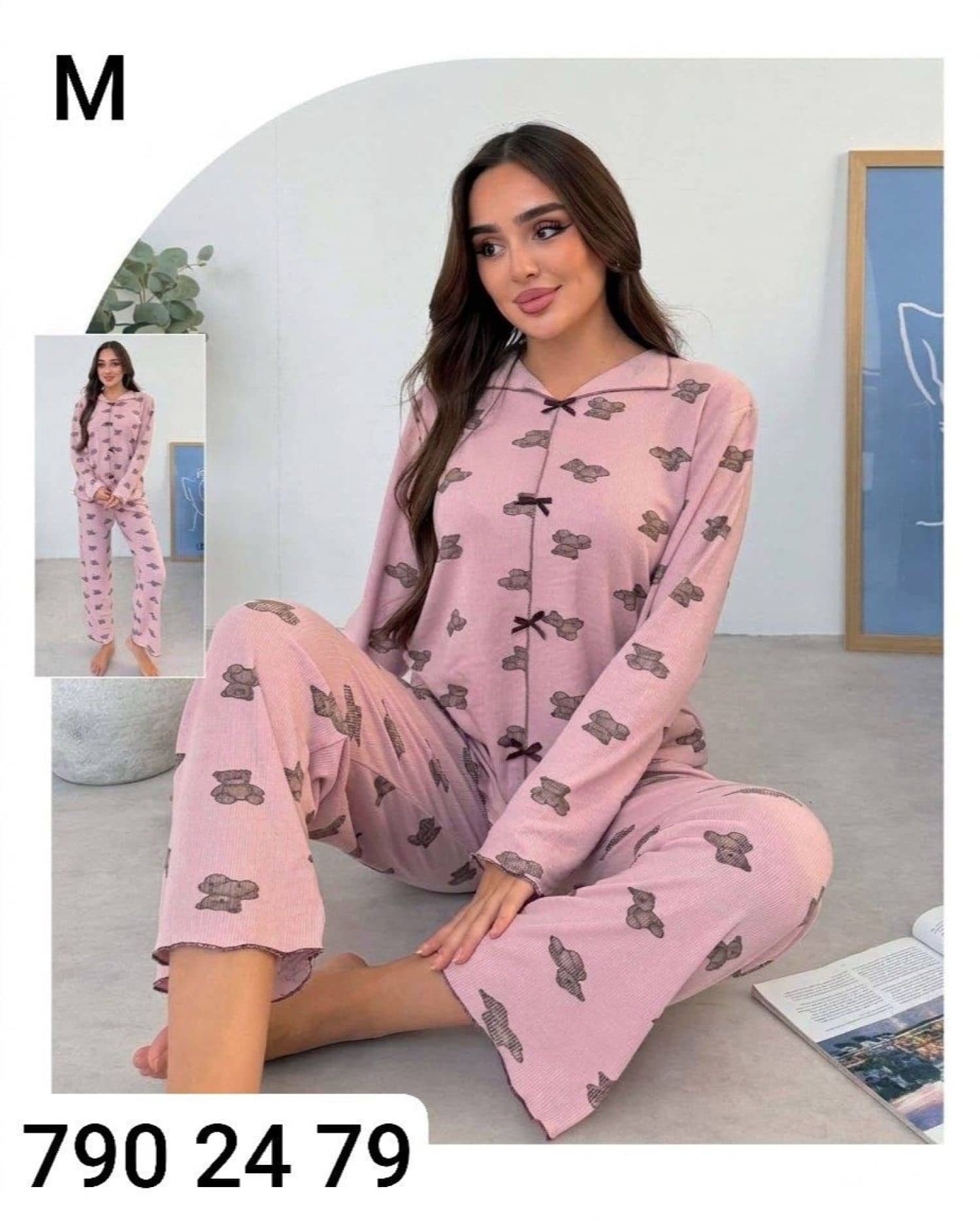 Manşetli Kol Pijama M-800