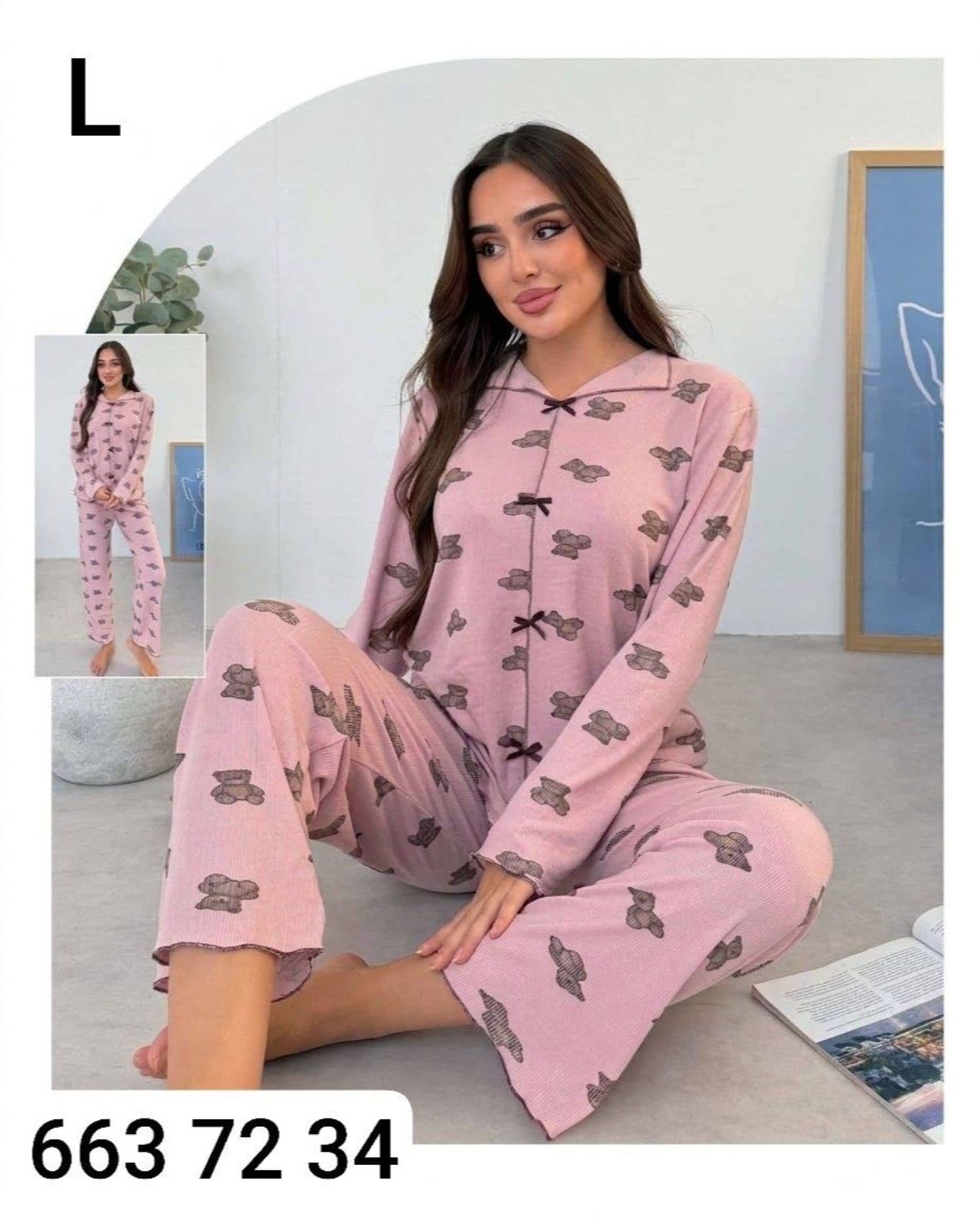 Cuffed Sleeve Pajamas M-800
