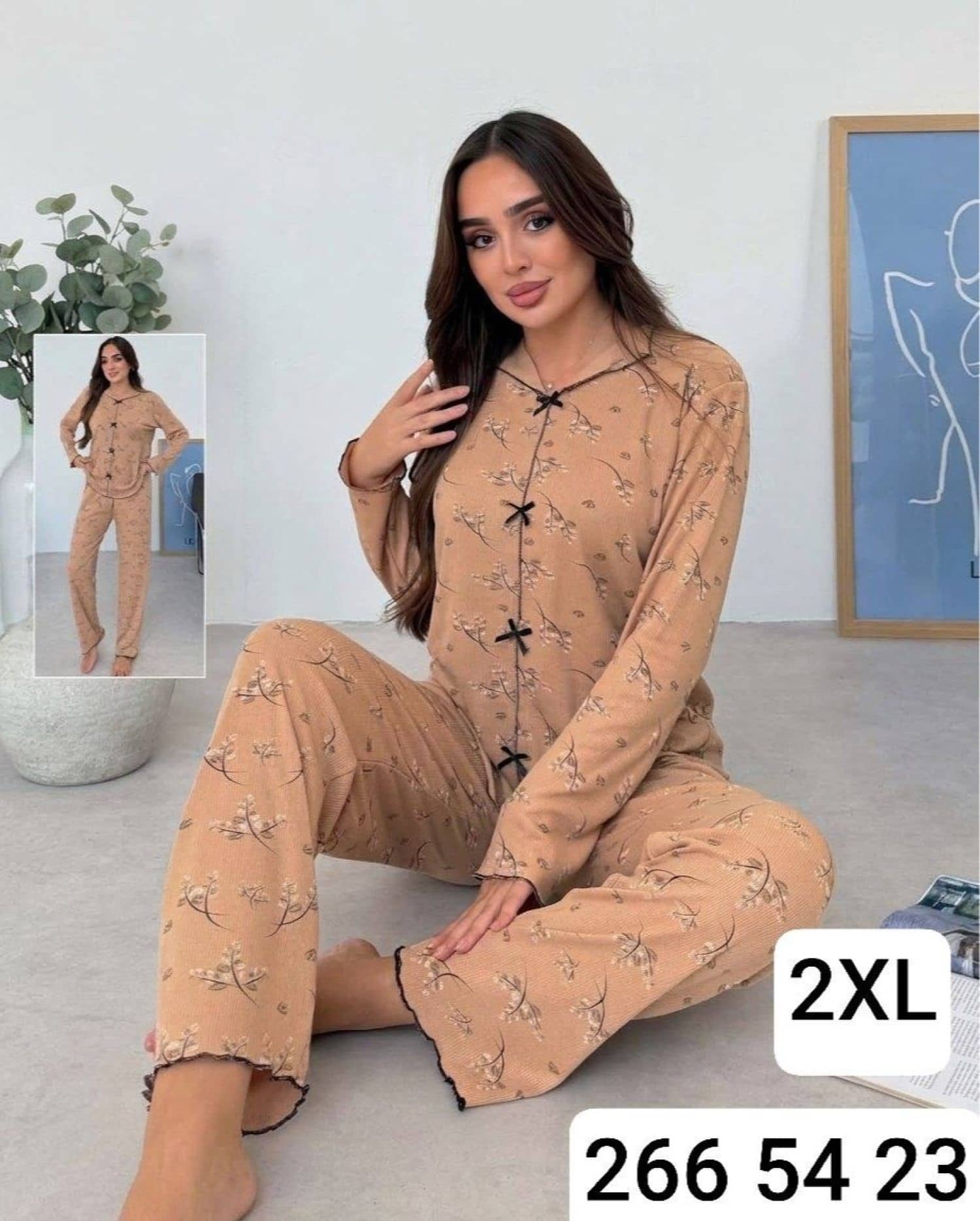 Cuffed Sleeve Pajamas M-800