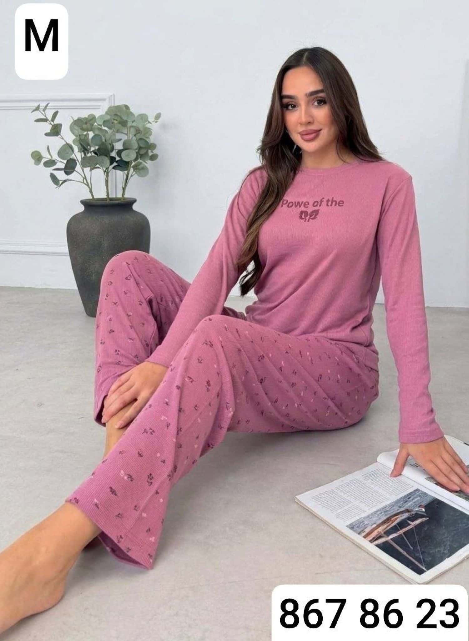 بيجامة كم محزز M-02000 1
