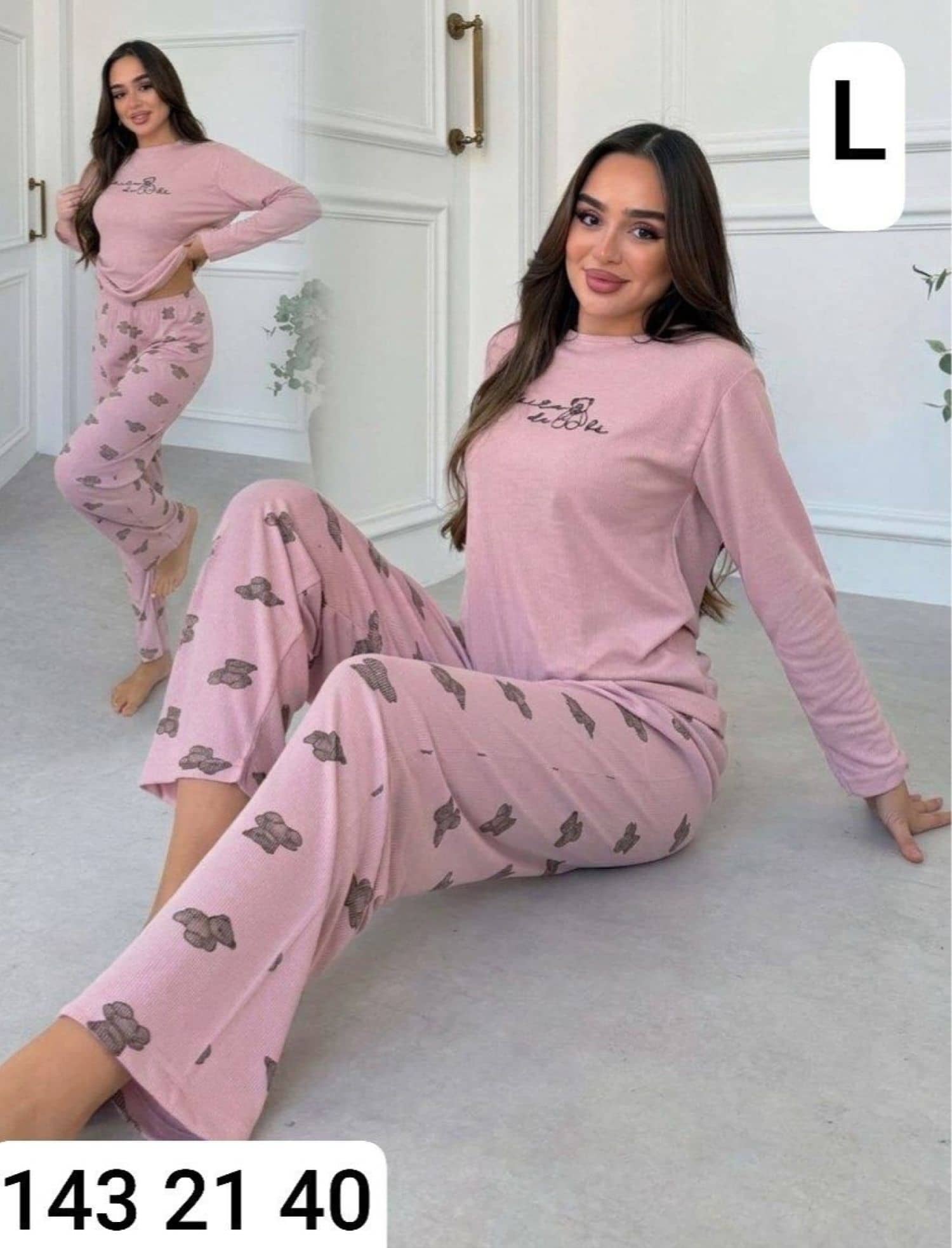 Ribbed Sleeve Pajamas M-02000