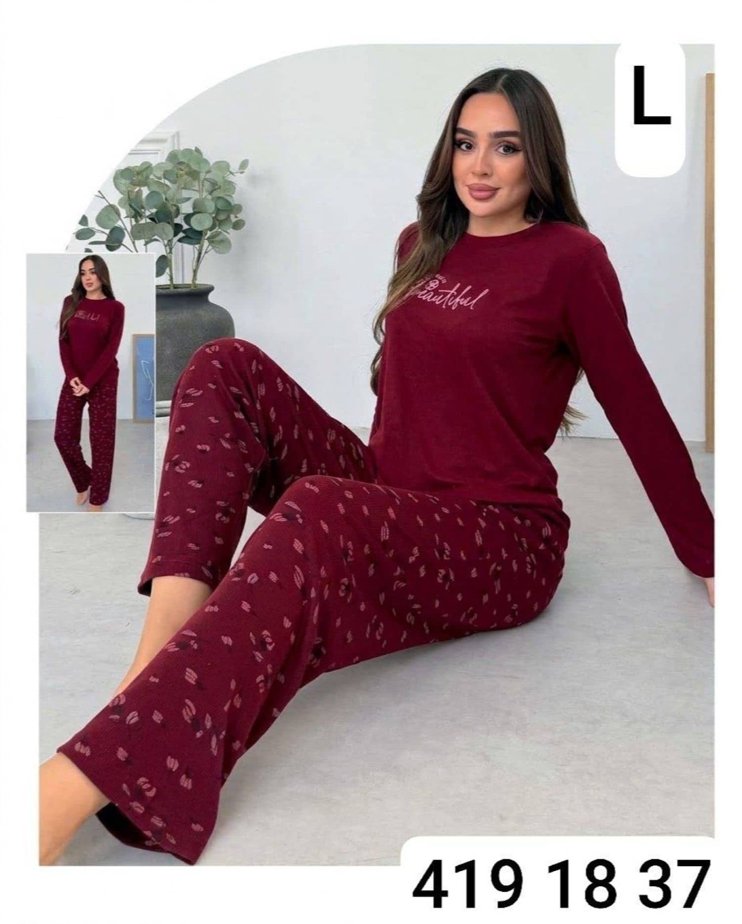 Fitilli Kollu Pijama M-02000
