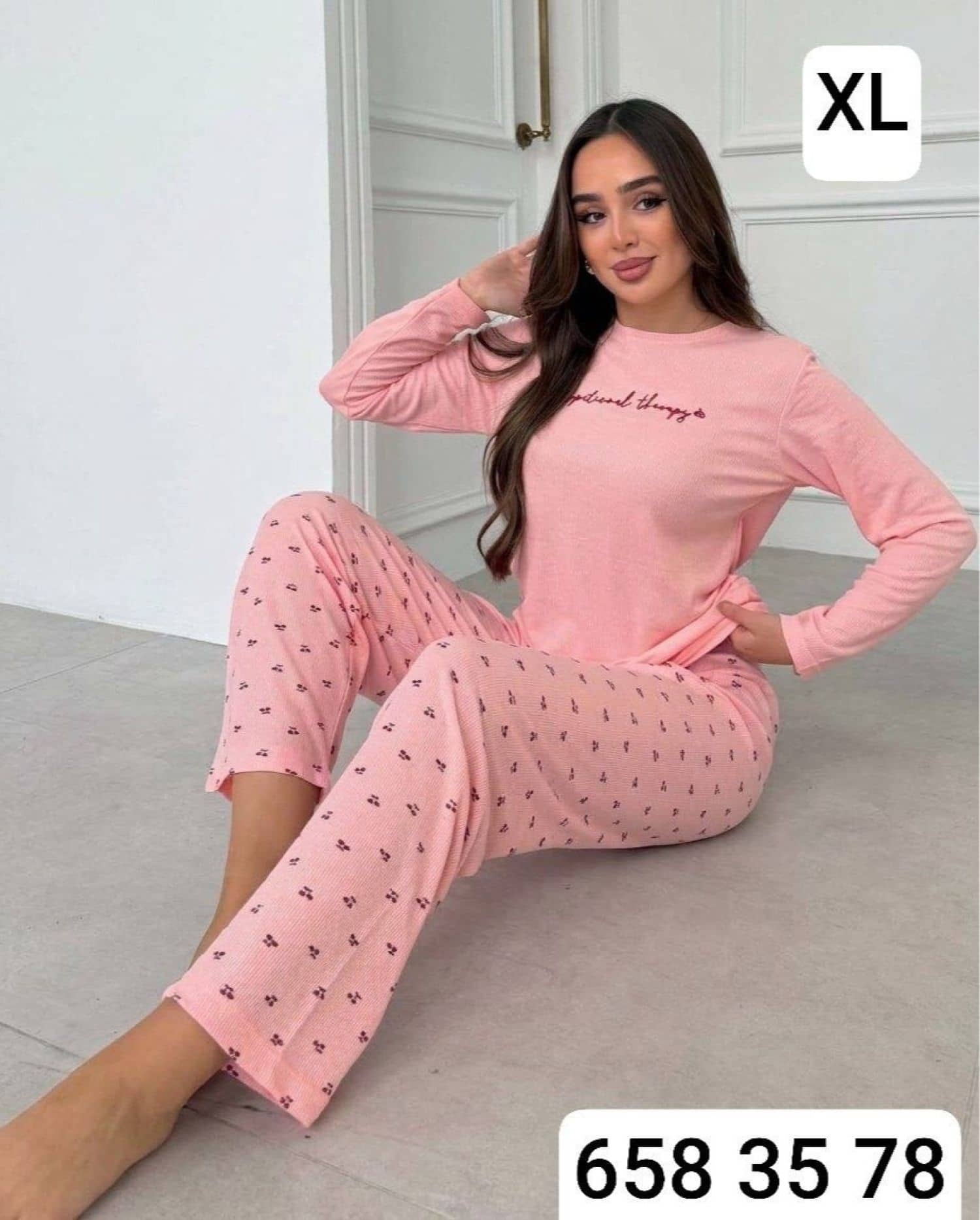 Ribbed Sleeve Pajamas M-02000