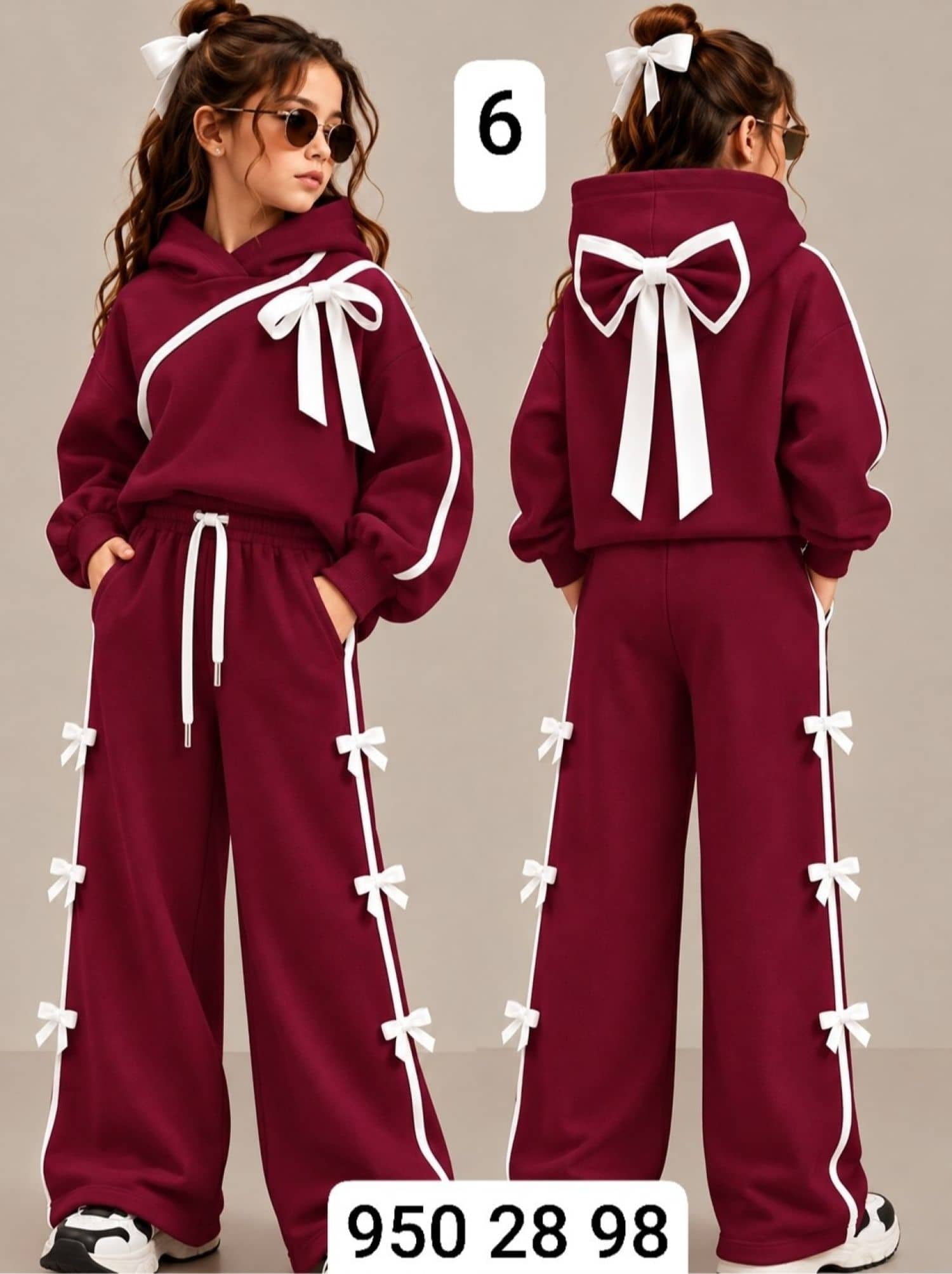 Girls' Hooded Pajamas with Hair Tie SE