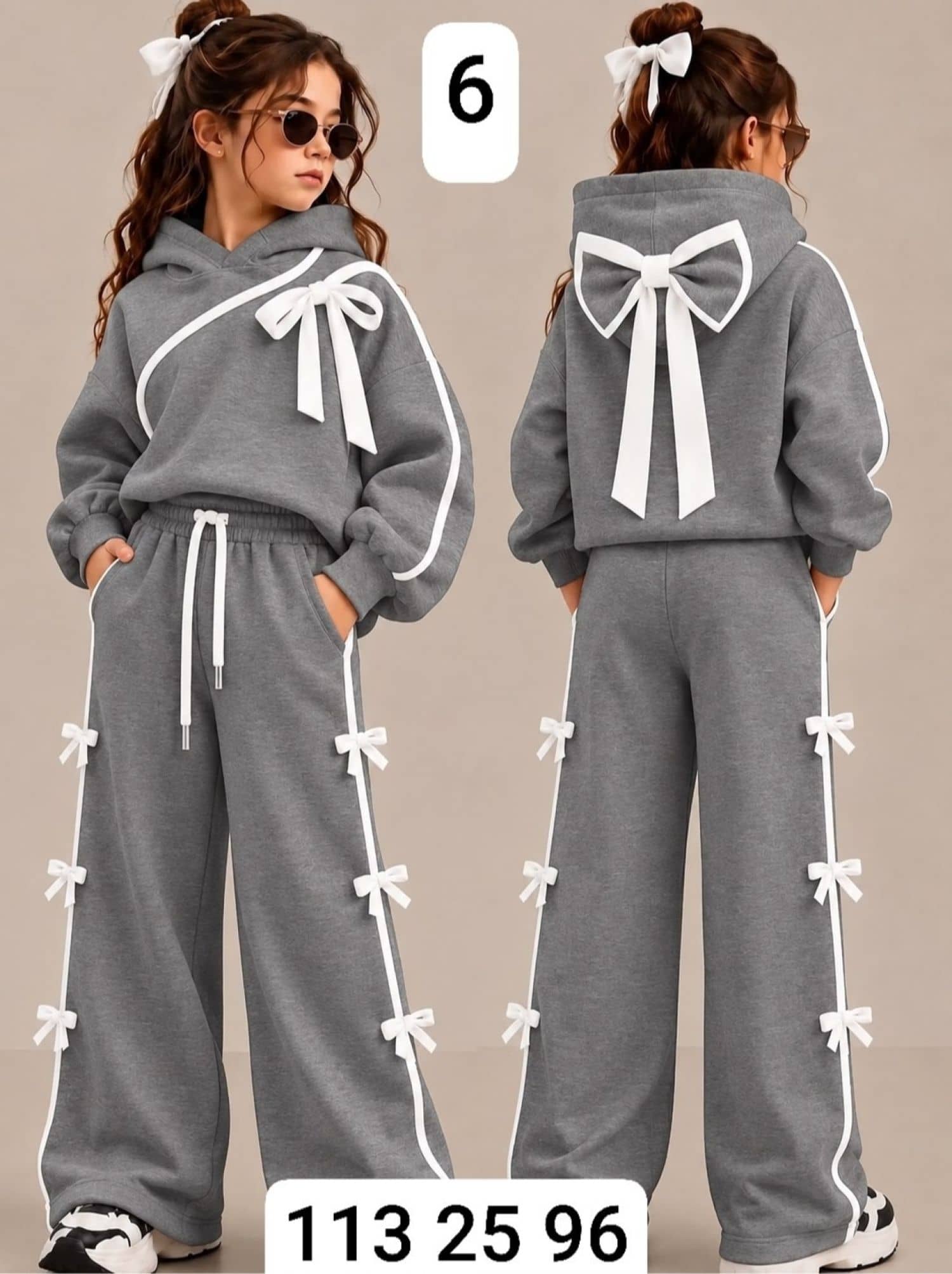 Girls' Hooded Pajamas with Hair Tie SE
